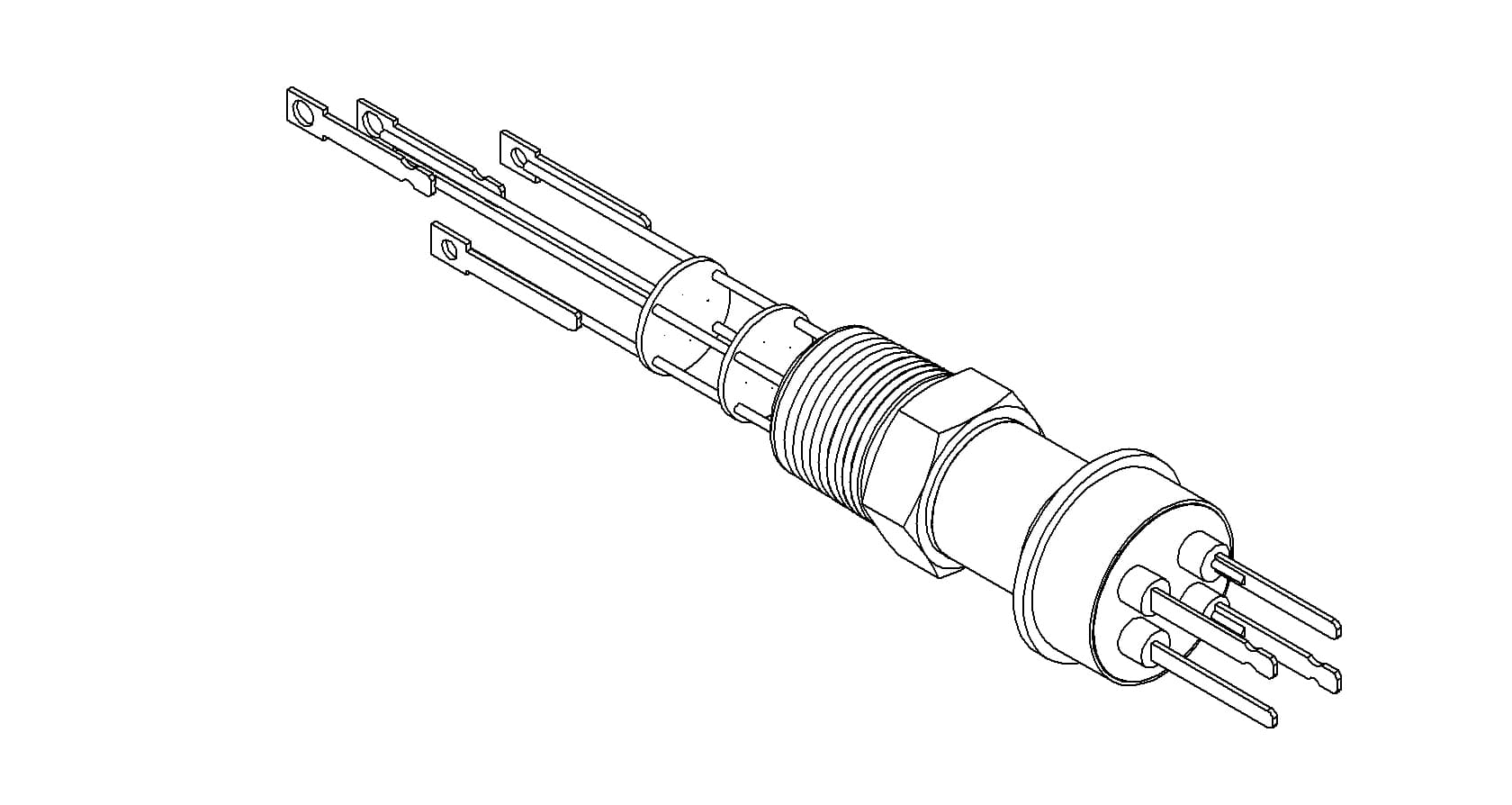 THERMOCOUPLE, TYPE C, 2 PAIR, CONNECTOR, 1/2 NPT 제품 이미지