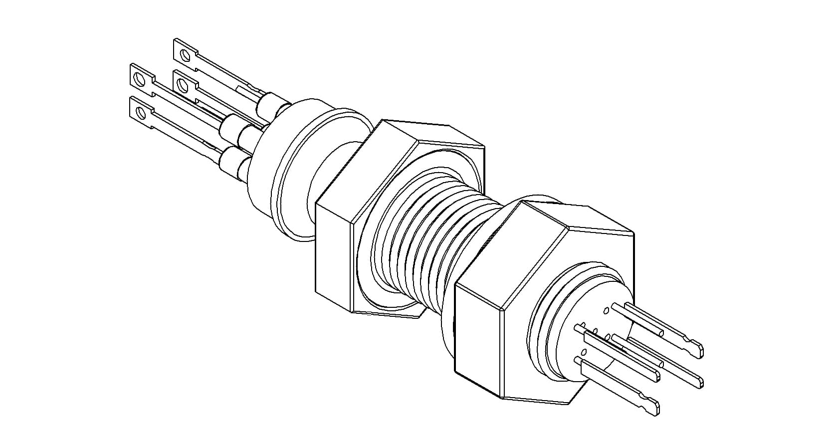 THERMOCOUPLE, TYPE C, 2 PAIR, CONNECTOR, BASEPLATE