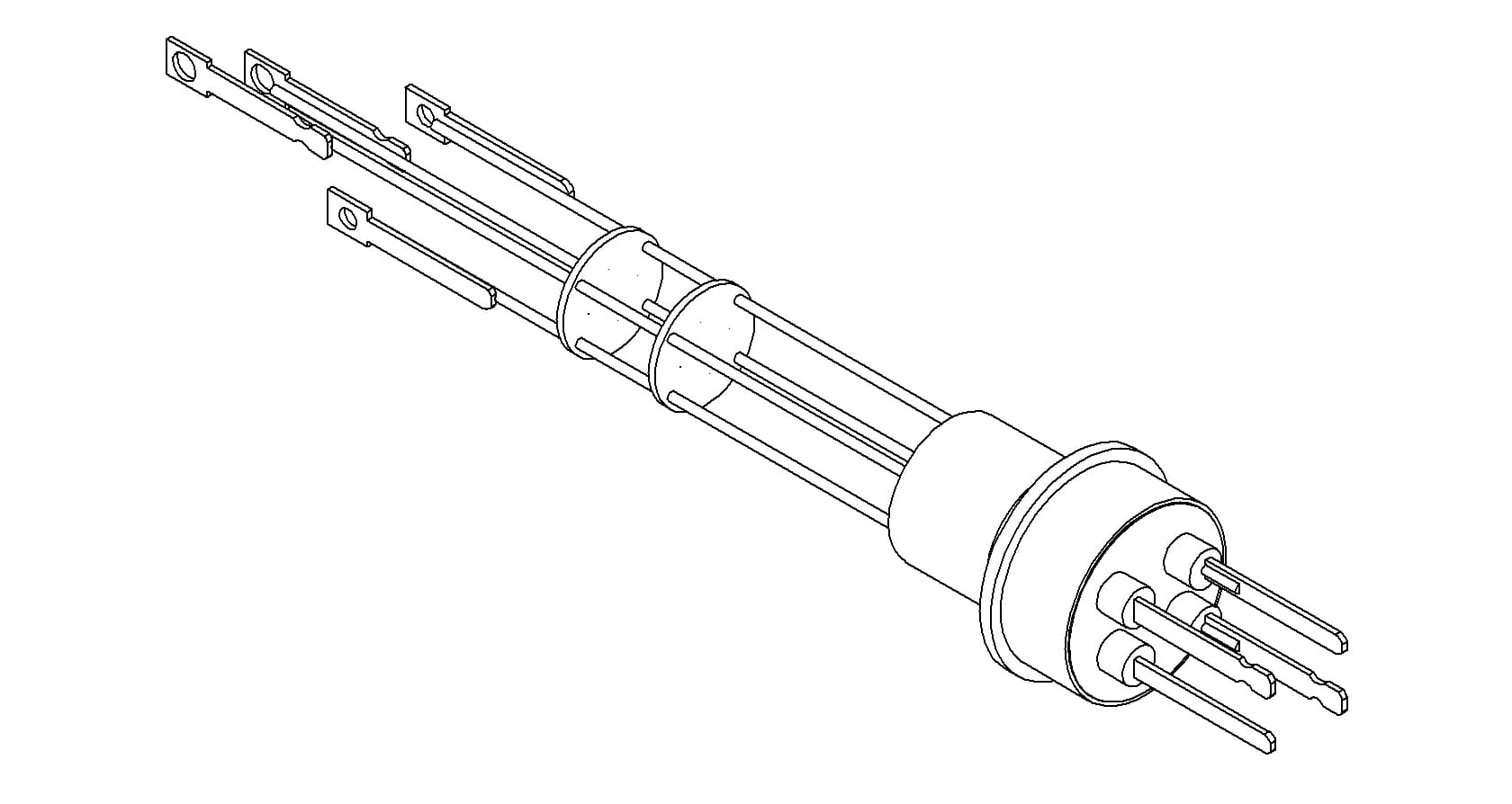 THERMOCOUPLE, TYPE C, 2 PAIR, CONNECTOR, WELD
