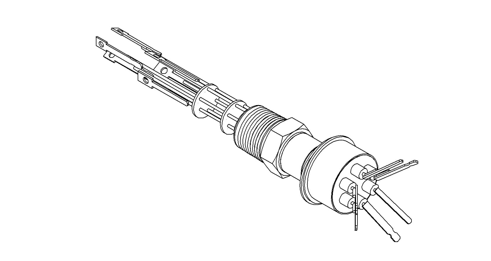 THERMOCOUPLE, TYPE E, 2 PAIR, CONNECTOR, 1/2 NPT