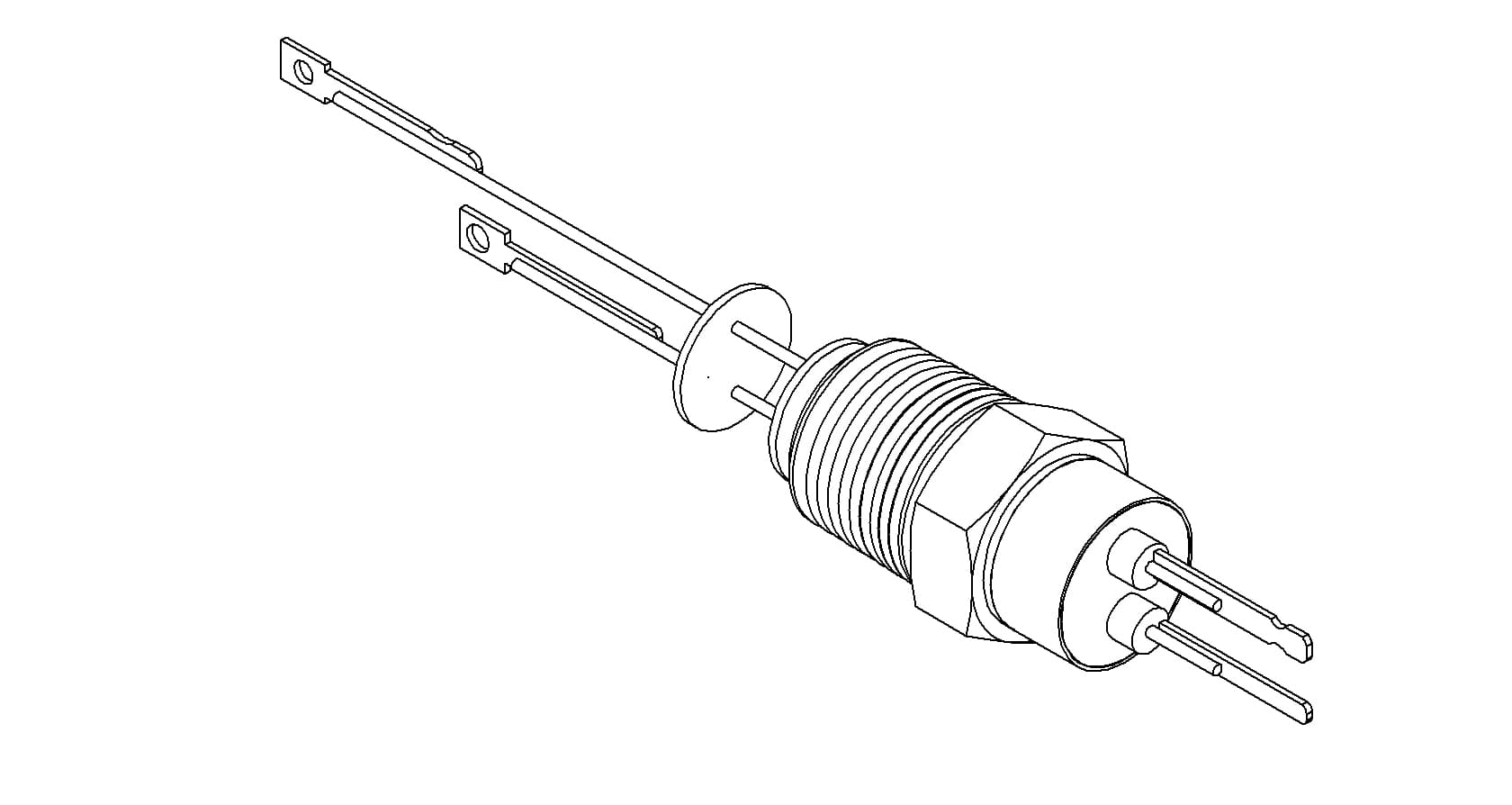 THERMOCOUPLE, TYPE K, 1 PAIR, CONNECTOR, 1/2 NPT
