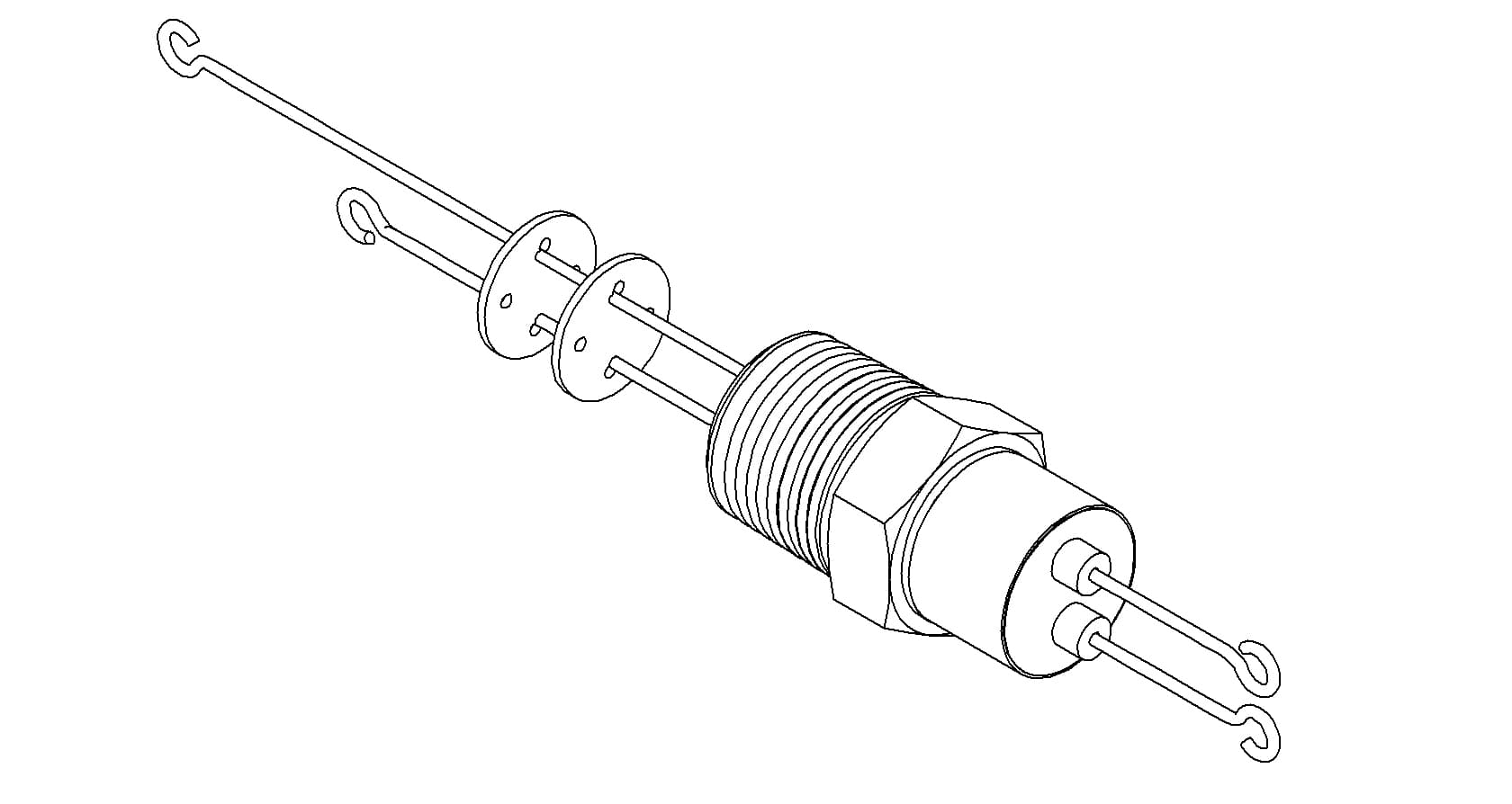 THERMOCOUPLE, TYPE T, 1 PAIR, SCREW-TYPE, 1/2 NPT