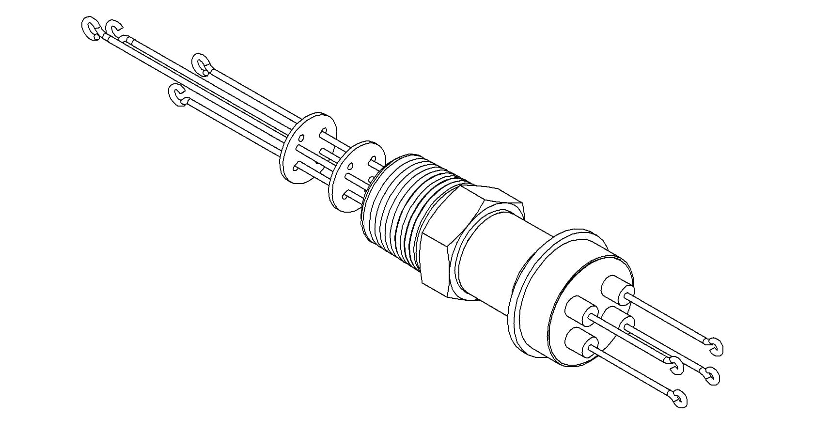 THERMOCOUPLE, TYPE T, 2 PAIR, SCREW-TYPE, 1/2 NPT