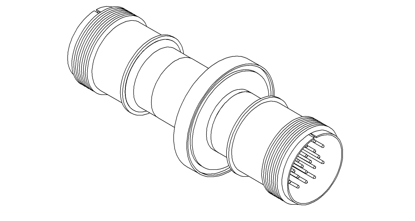 THERMOCOUPLE, TYPE J, 10 PAIR, MS CONNECTOR, DOUBLE ENDED, WELD