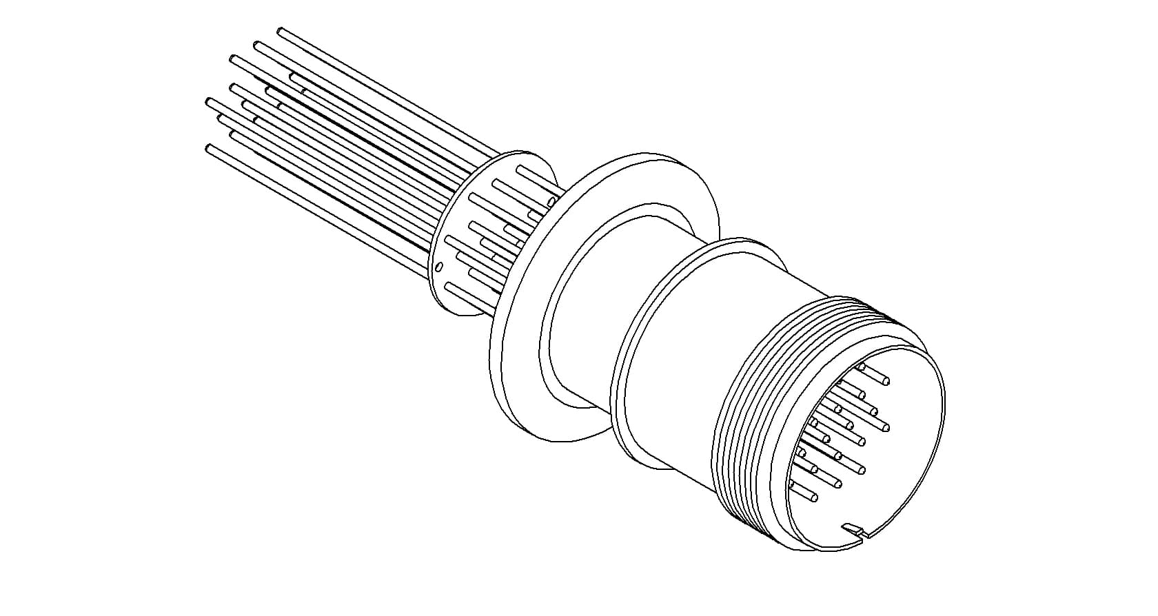 THERMOCOUPLE, TYPE J, 10 PAIR, MS CONNECTOR, QF40