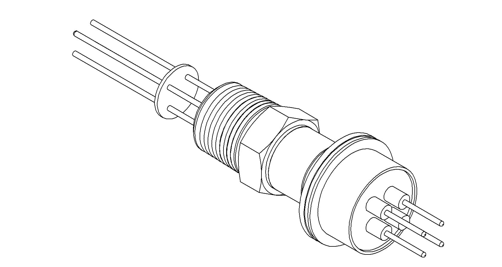 THERMOCOUPLE, TYPE J, 2 PAIR, 1/2 NPT