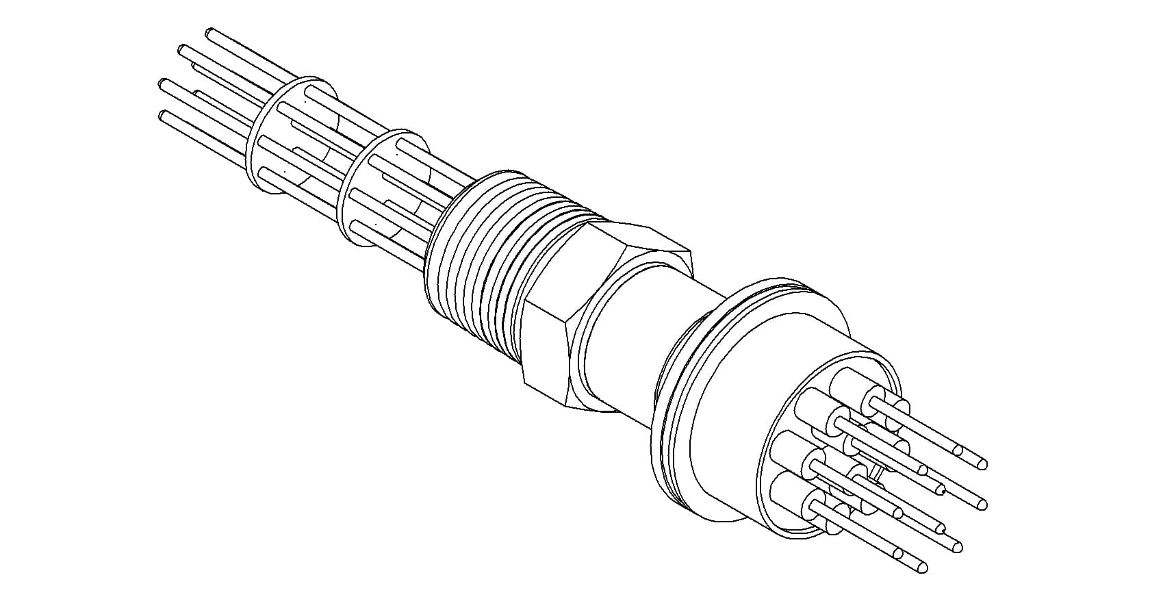 THERMOCOUPLE, TYPE J, 5 PAIR, 1/2 NPT 대표 이미지