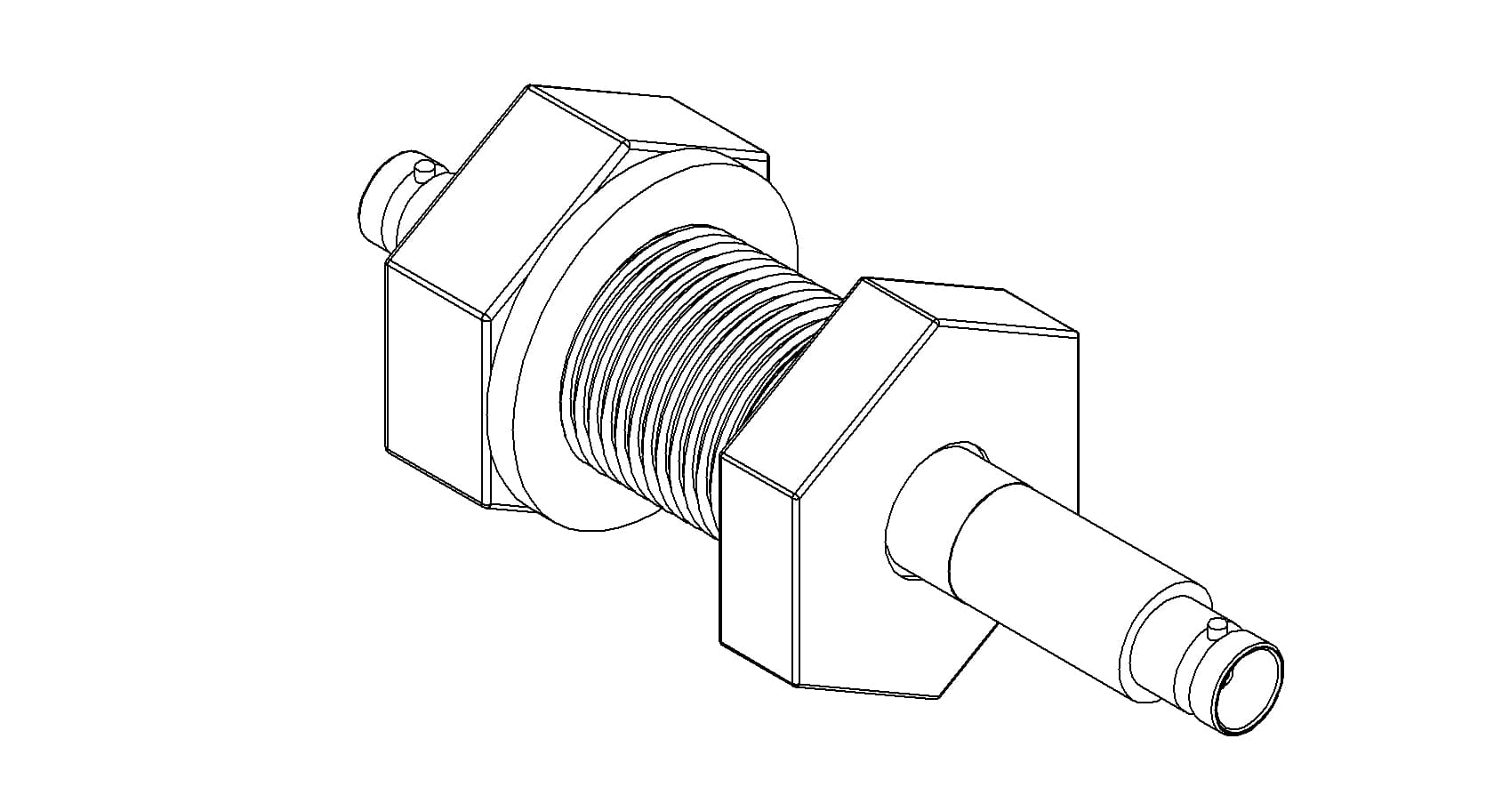 COAXIAL, BNC, 1 PIN, GROUNDED SHIELD, DOUBLE-ENDED, 1" BASEPLATE 제품 이미지