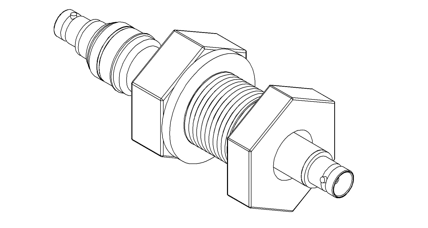 COAXIAL, MHV, 1 PIN, FLOATING SHIELD, DOUBLE-ENDED, 1" BASEPLATE