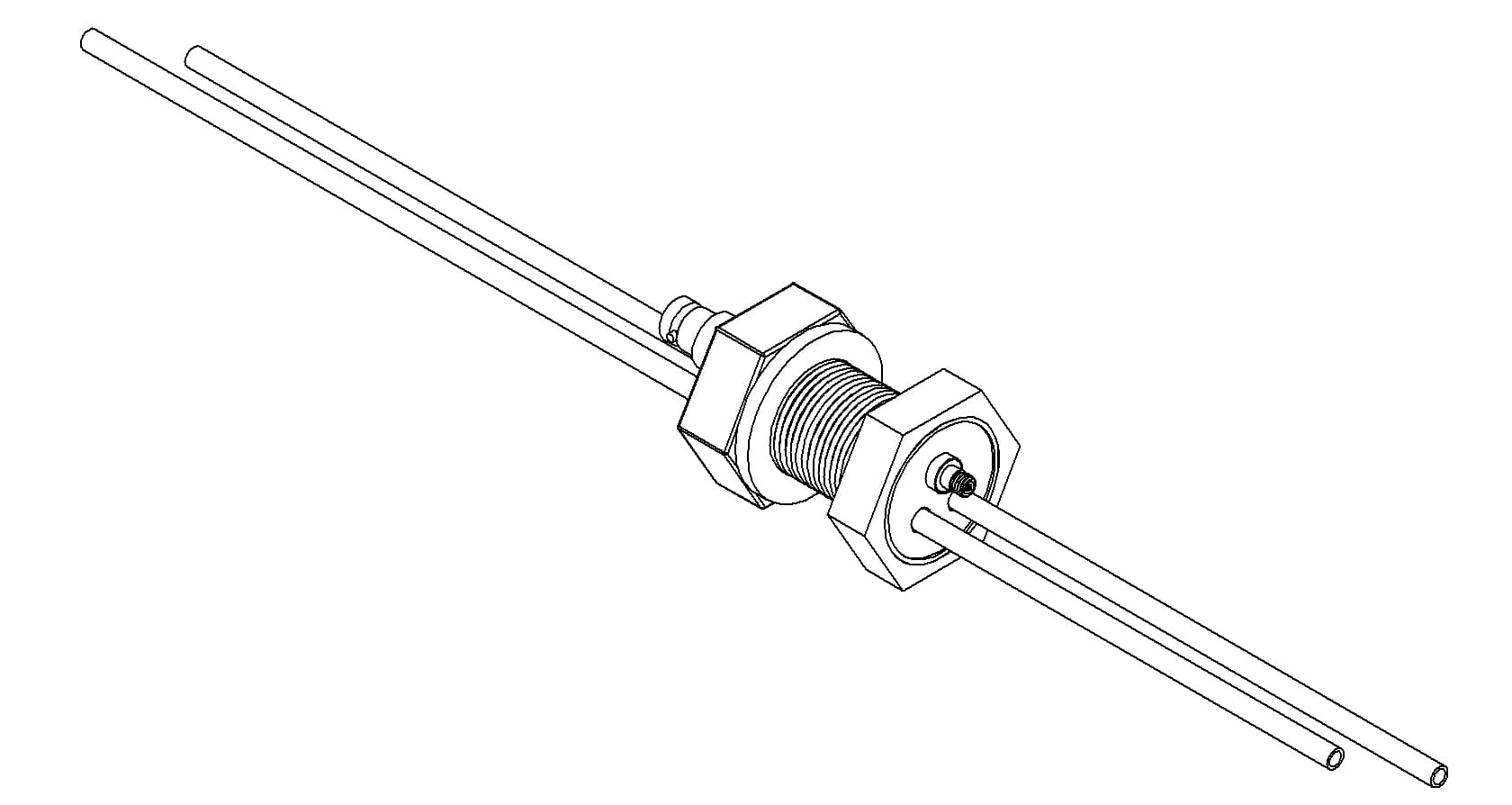 COAXIAL, BNC-MICRODOT, 1 PIN + 2 SS TUBES, GROUNDED SHIELD, 1" BASEPLATE