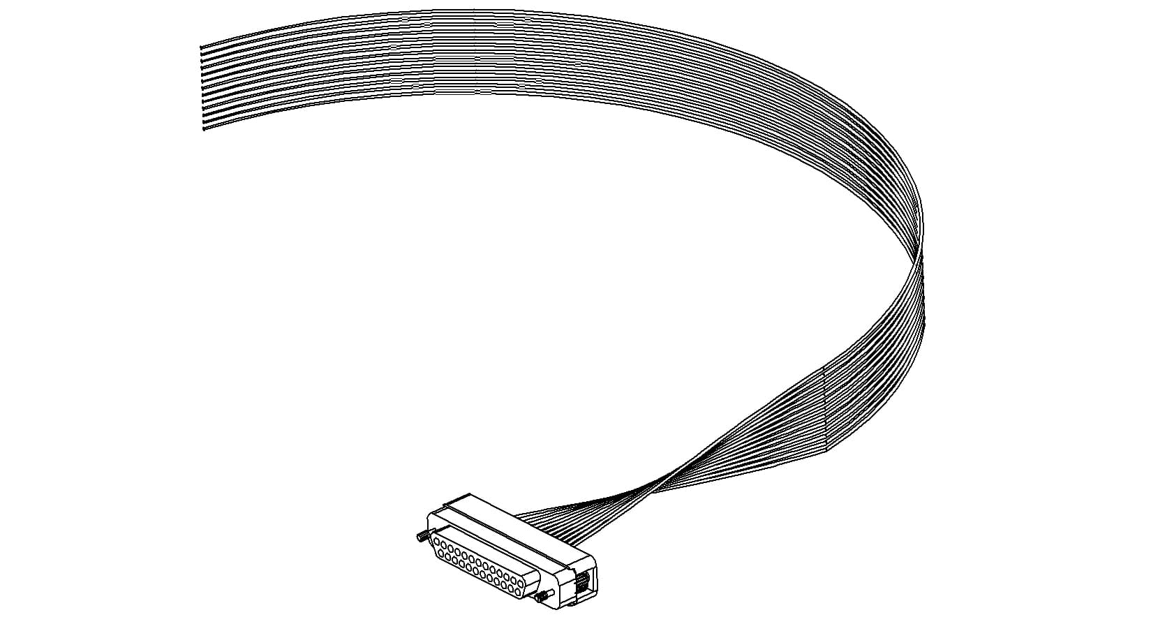 CONNECTOR-CABLE, TYPE-D, IN-VACUUM, 25 PIN, FEMALE, 19"