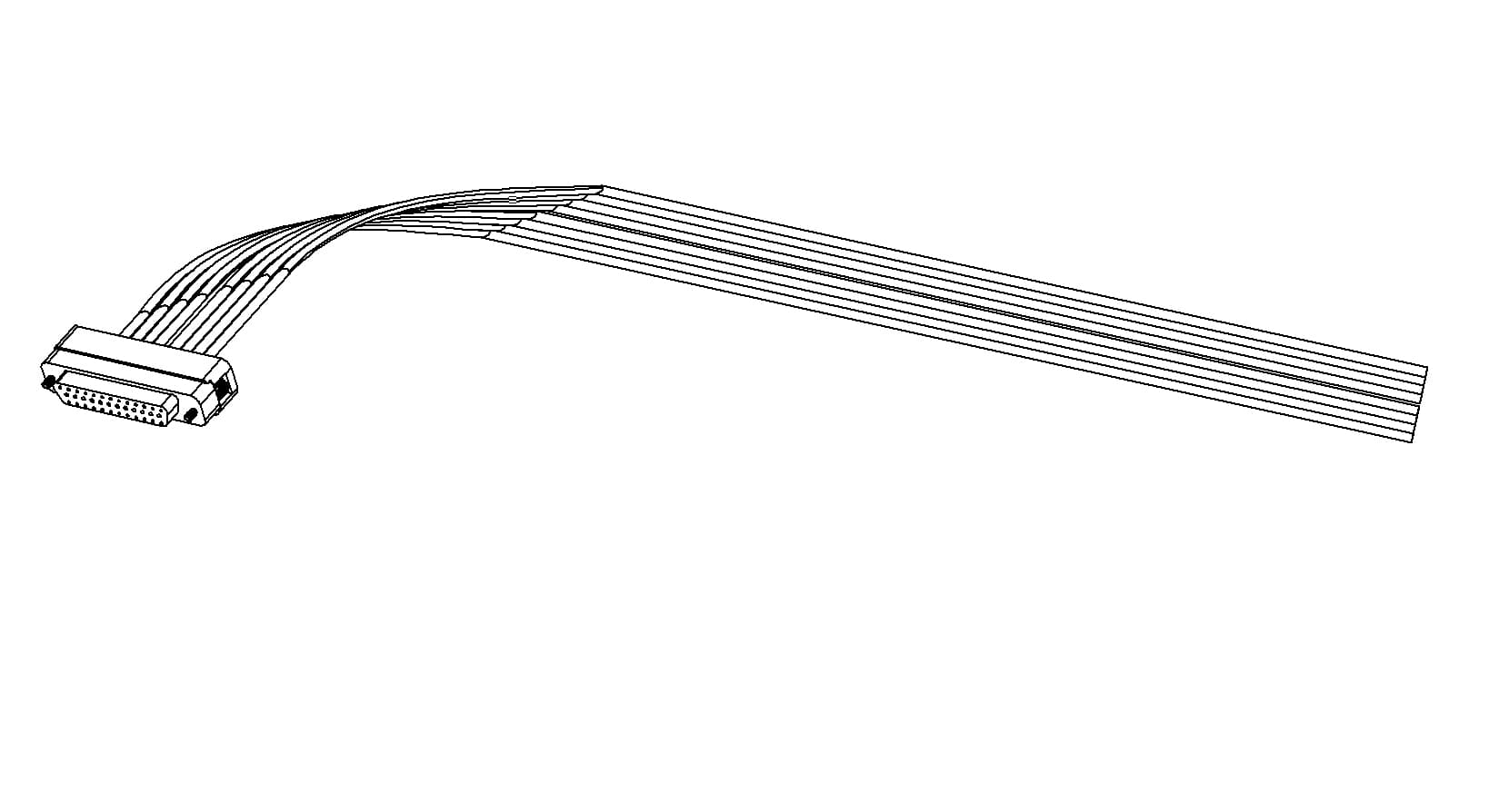 CONNECTOR-CABLE, TYPE-D, IN-VACUUM, 50 PIN, FEMALE, 19" 제품 이미지
