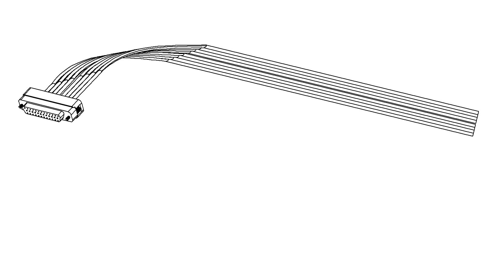 CONNECTOR-CABLE, TYPE-D, IN-VACUUM, 50 PIN, FEMALE, 39"