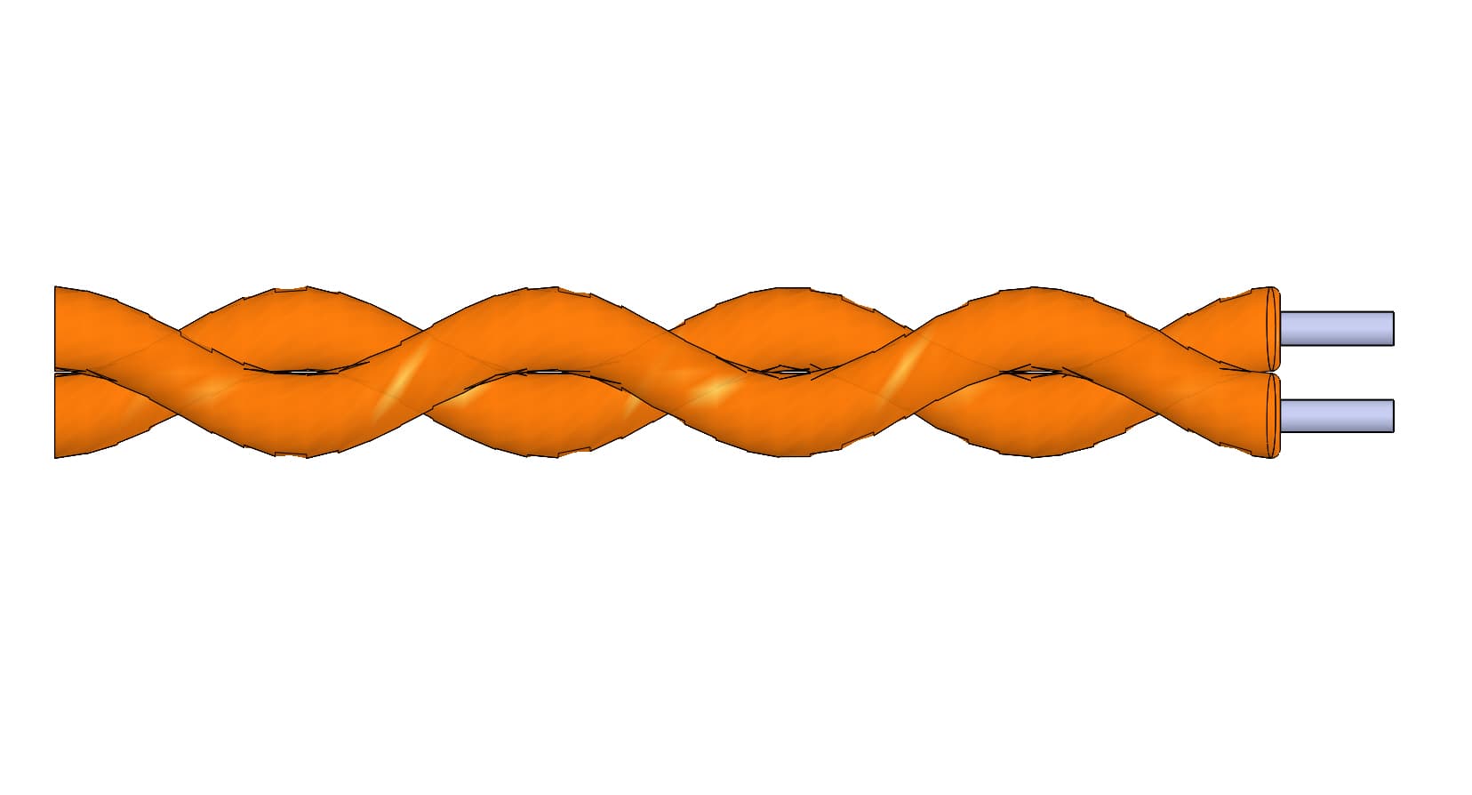 KAPTON WIRE, THERMOCOUPLE, TWISTED PAIR, K-TYPE, 30AWG, 96"