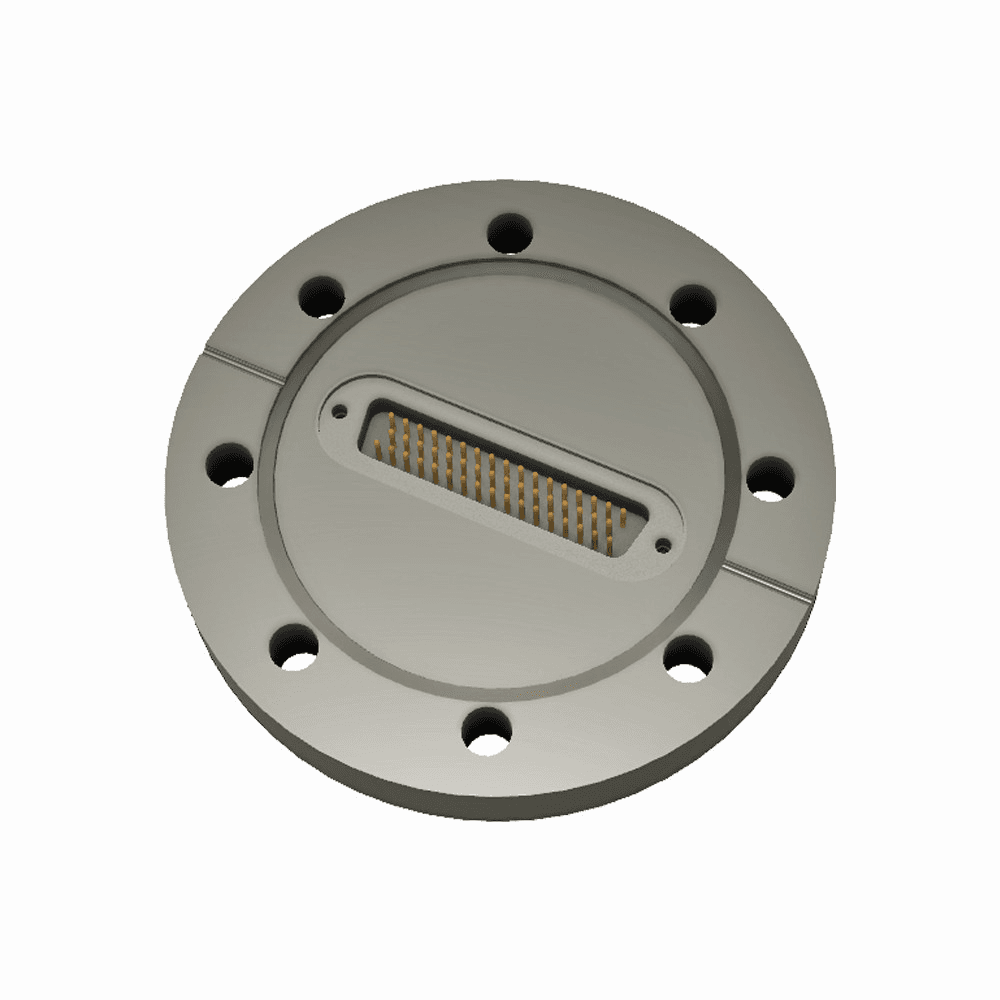 DN63CF FLANGE, SUB-D 50-WAY FEEDTHROUGH, UHV, HIGH CURRENT, 10A