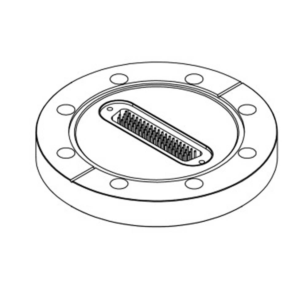 DN63CF FLANGE, SUB-D 78-WAY HIGH DENSITY FEEDTHROUGH