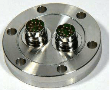 DN63CF FLANGE, 3 x 6 PIN CIRCULAR MINIATURE FEEDTHROUGHS, UHV, 500V DC, 5 AMPS MAX 제품 이미지