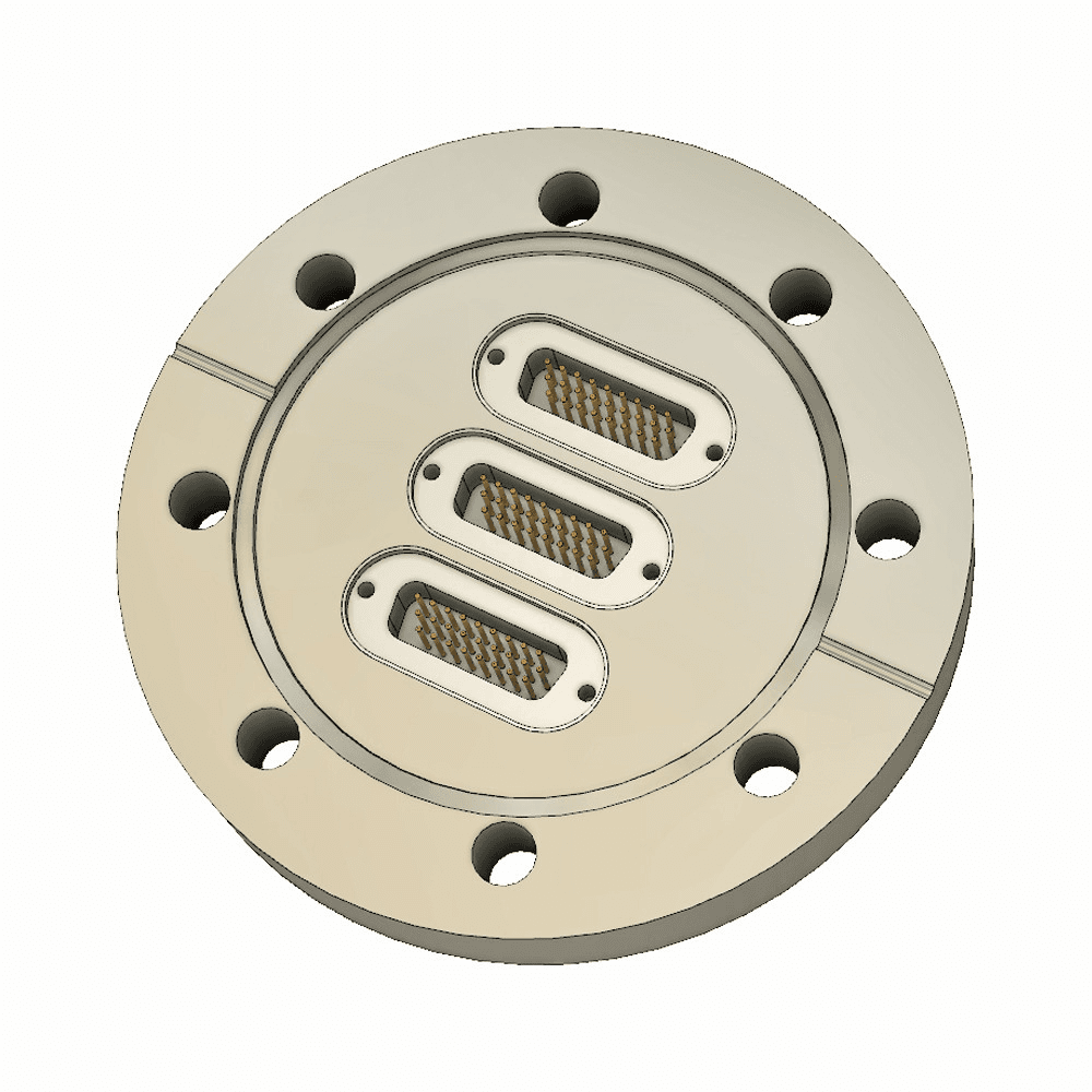 DN63CF FLANGE, 3 x SUB-D 26-WAY HIGH DENSITY FEEDTHROUGHS 제품 이미지