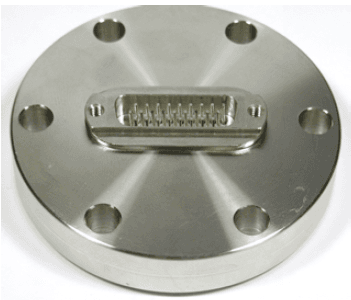 DN63CF FLANGE, 2 x SUB-D 44-WAY HIGH DENSITY FEEDTHROUGHS