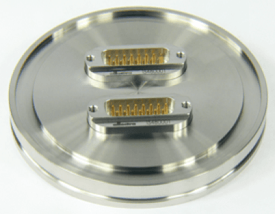 DN63KF FLANGE, 3 x SUB-D 15-WAY FEEDTHROUGHS