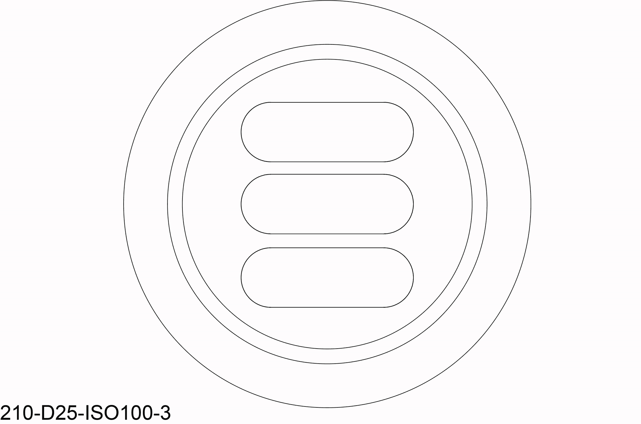 DN100ISO-K FLANGE, 3 x SUB-D 25-WAY FEEDTHROUGHS